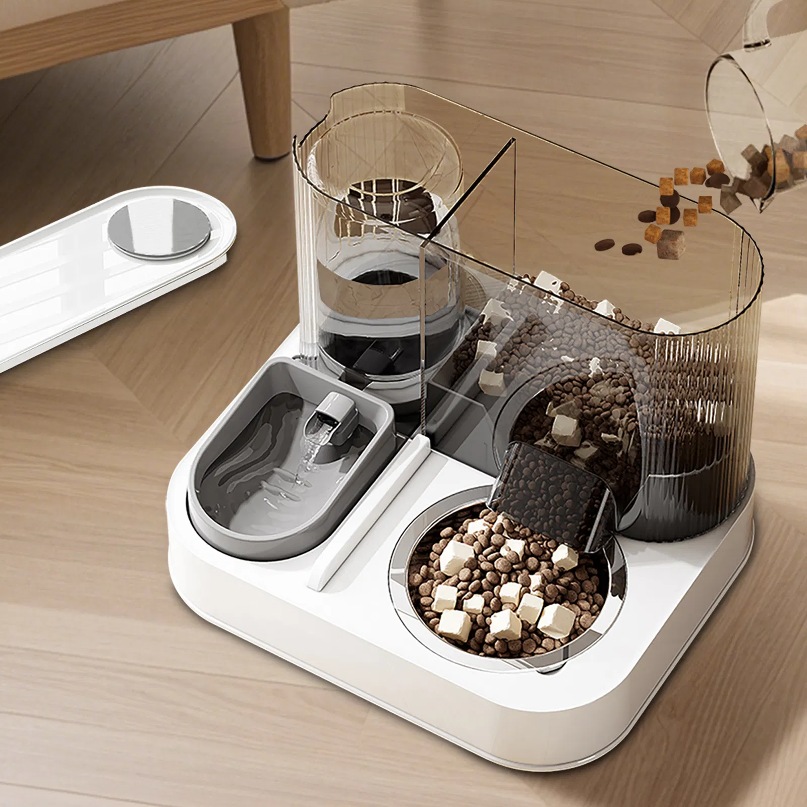 L-Type USB Pet Food And Water Dispenser