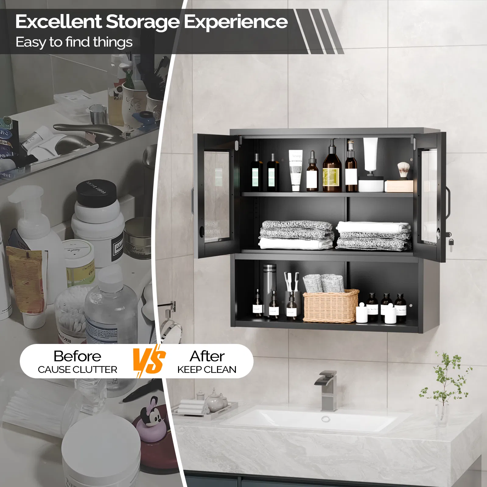 Steel 31.50" 31.50" 11.81" wall cabinet (without lights), steel display case, black image 5