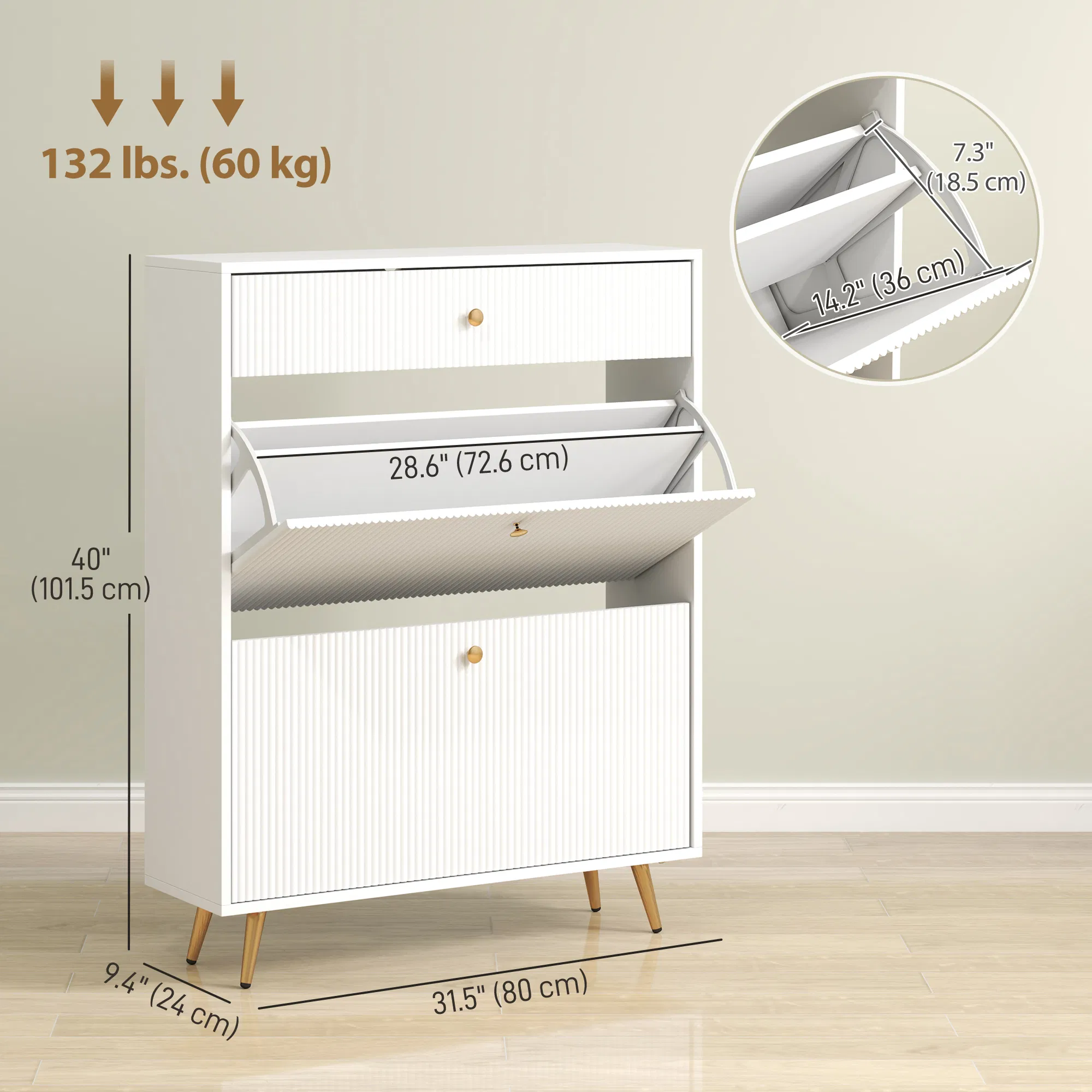 Narrow Shoe Storage Cabinet, picture 2 of 5