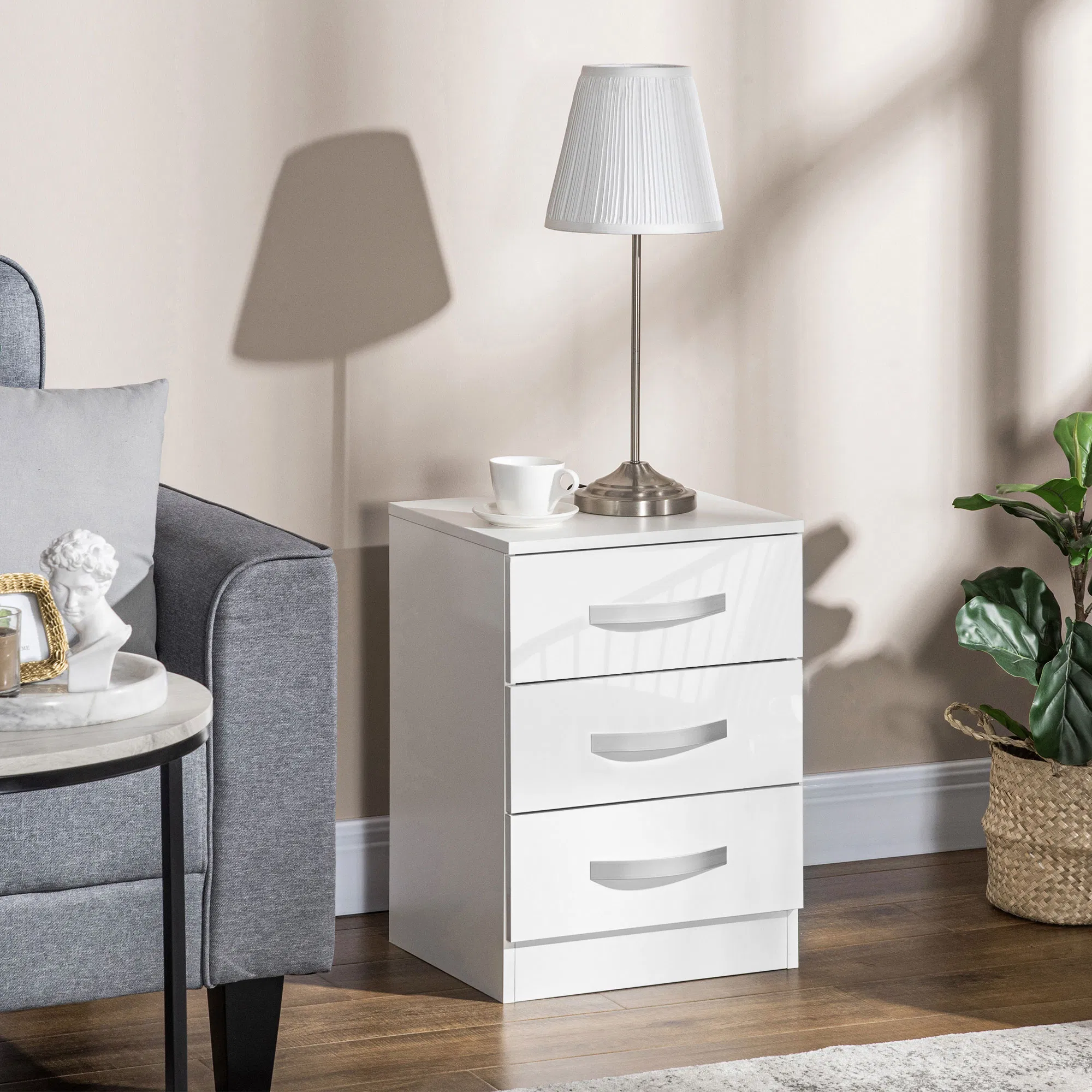 3 Drawer Nightstand Set of 2, picture 2 of 5