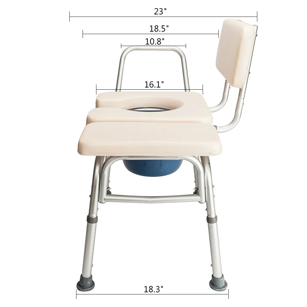 Multifunctional Aluminum Elder People Disabled People Pregnant Women Commode Chair Bath Chair Creamy… image 10