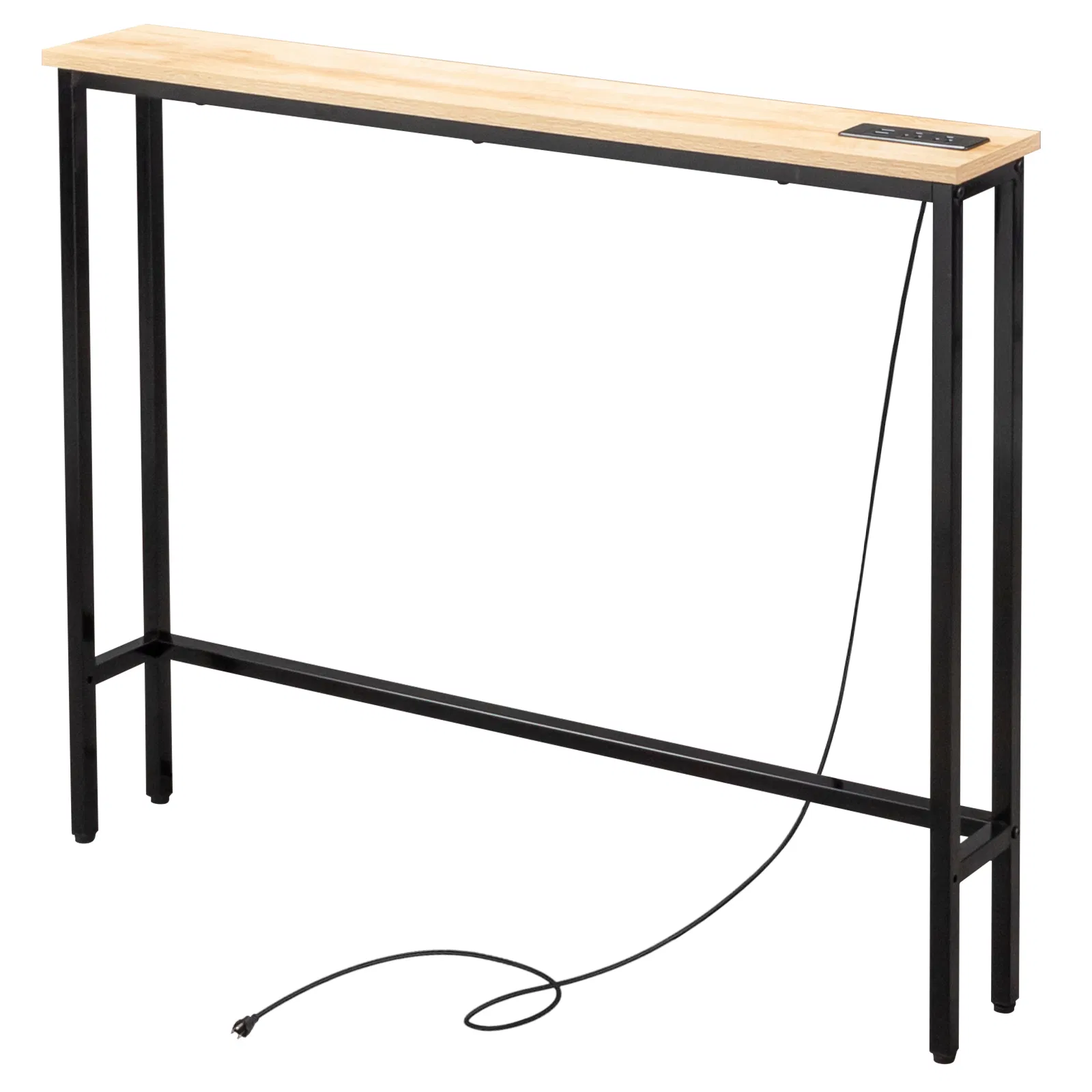 39.4" Narrow Console Sofa Table with Power Outlets and USB Ports, Skinny Couch Table with Metal Frame and… image 3