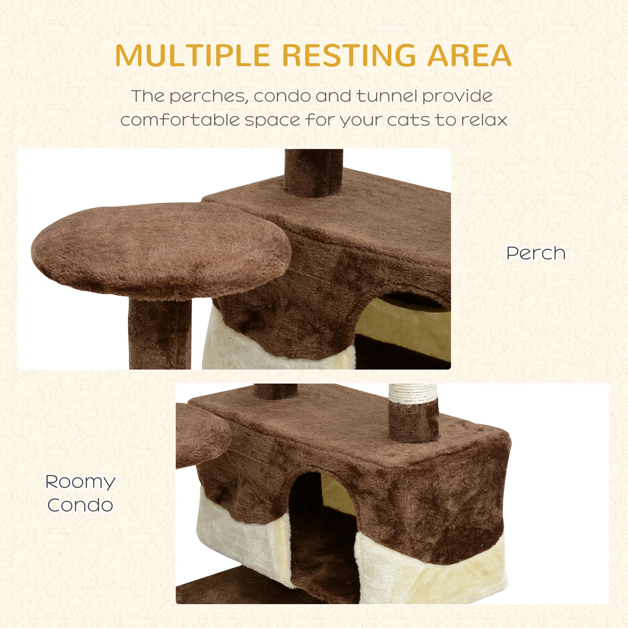53" Cat Tree Scratching Large Kitten Play House Multi-Level Activity Center Pet Furniture — image 1