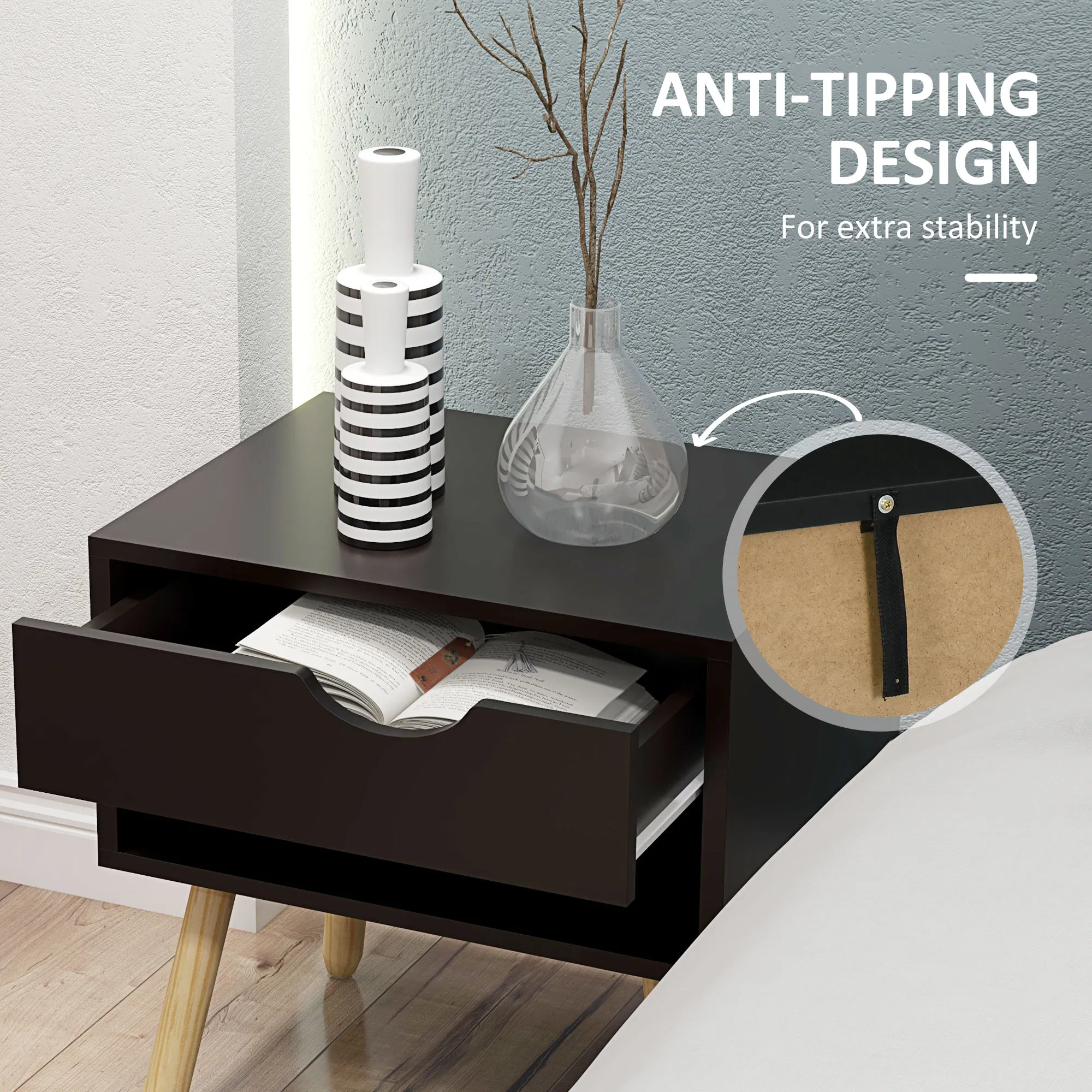 Nightstand Set with Drawer, picture 2 of 5