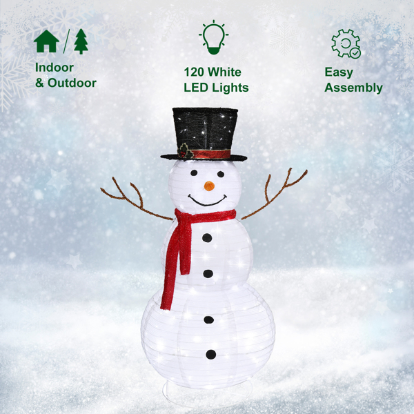 [Replace 62175283]60*60*120cm 30.00V 3.60W  Snowman Snow Fleece Garden Snowman Decoration White-29