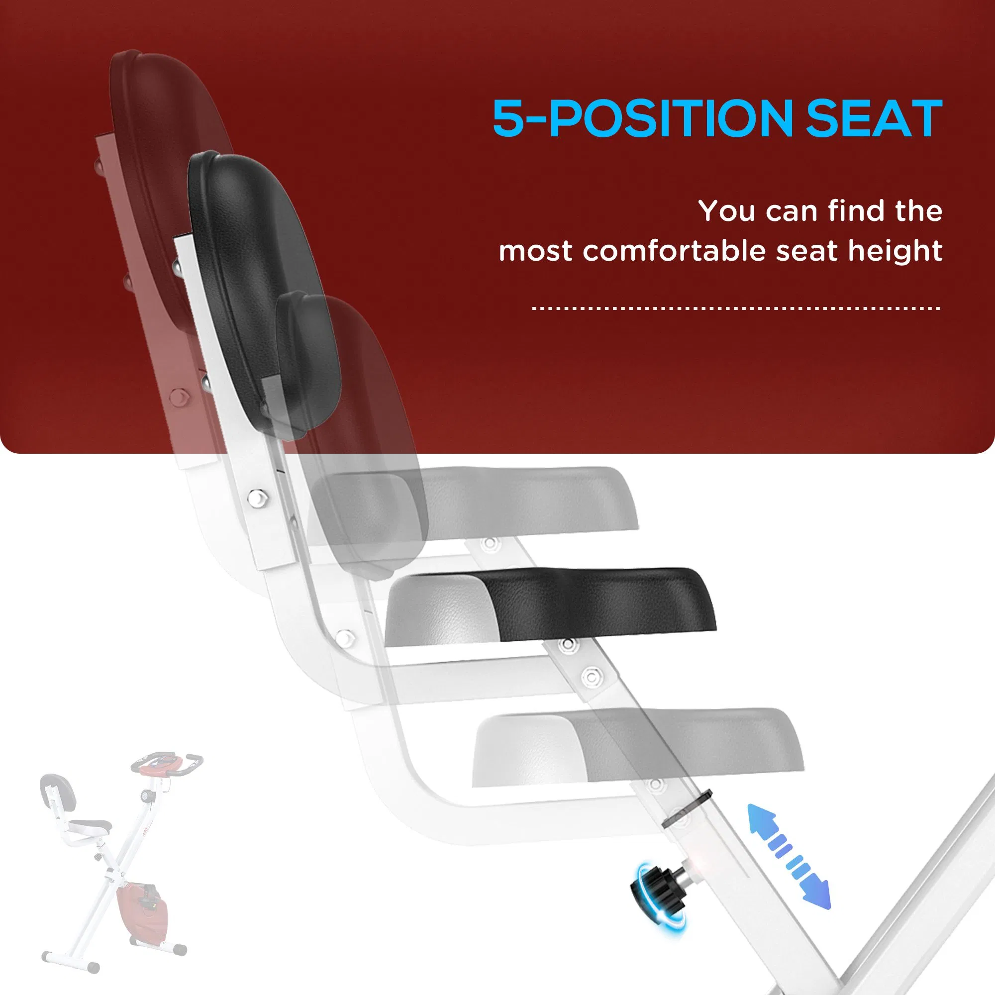 Foldable Indoor Stationary Bike with 8 Levels of Magnetic — photo 3