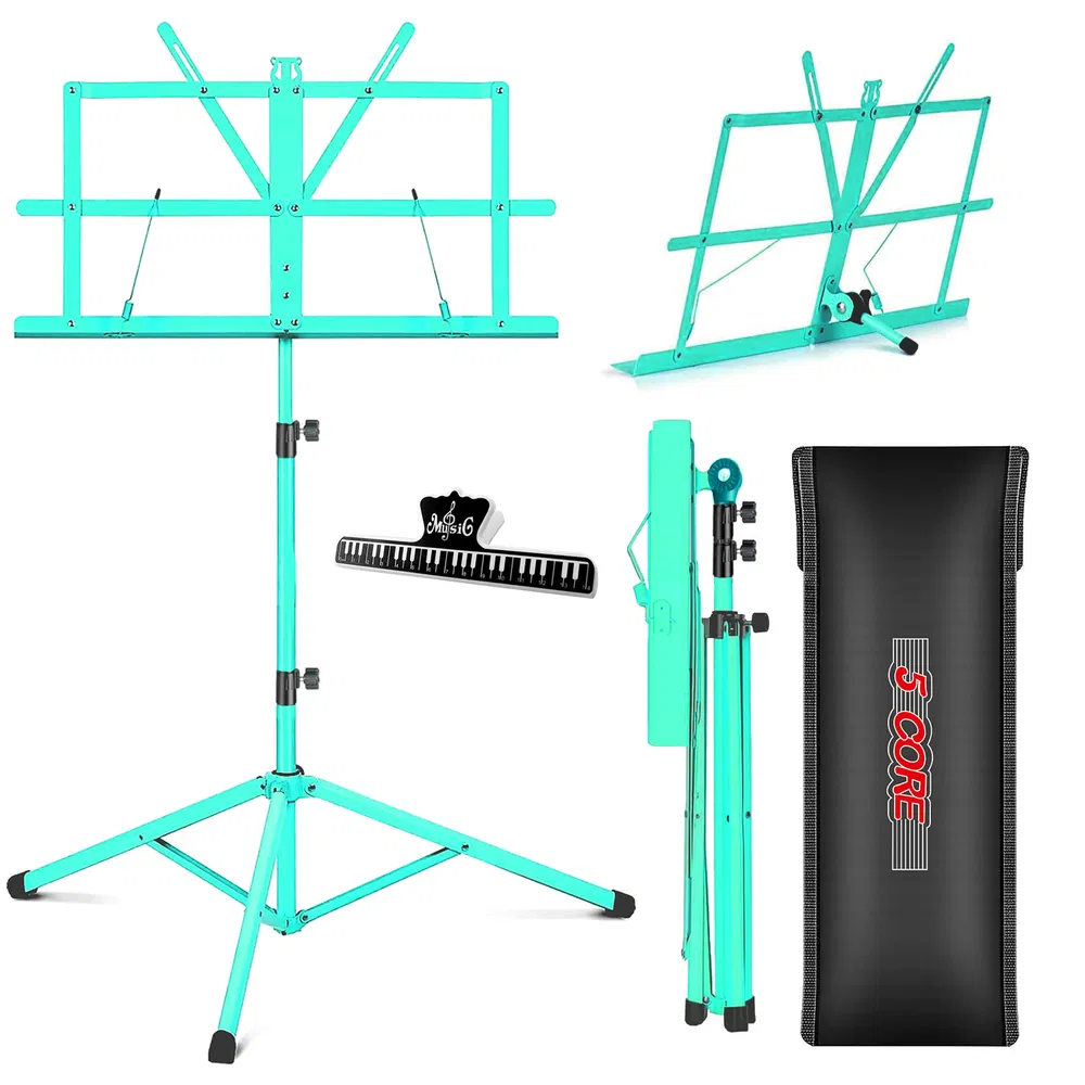 5 Core Music Stand Adjustable Desktop Book Stands Portable Sheet Holder All Metal Foldable Bookstand image 16