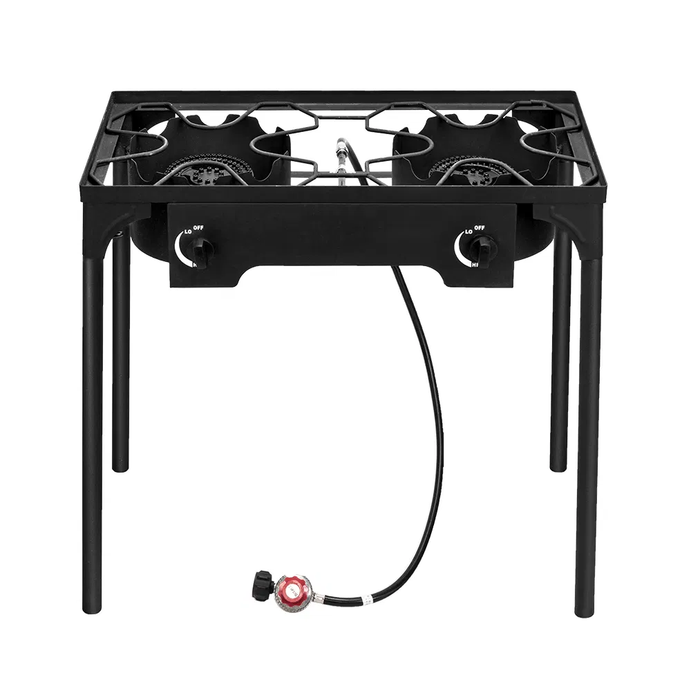 Outdoor Camp Stove High Pressure Propane Gas Cooker Portable Cast Iron Patio Cooking Burner (Double Burner 150000-BTU) image 8