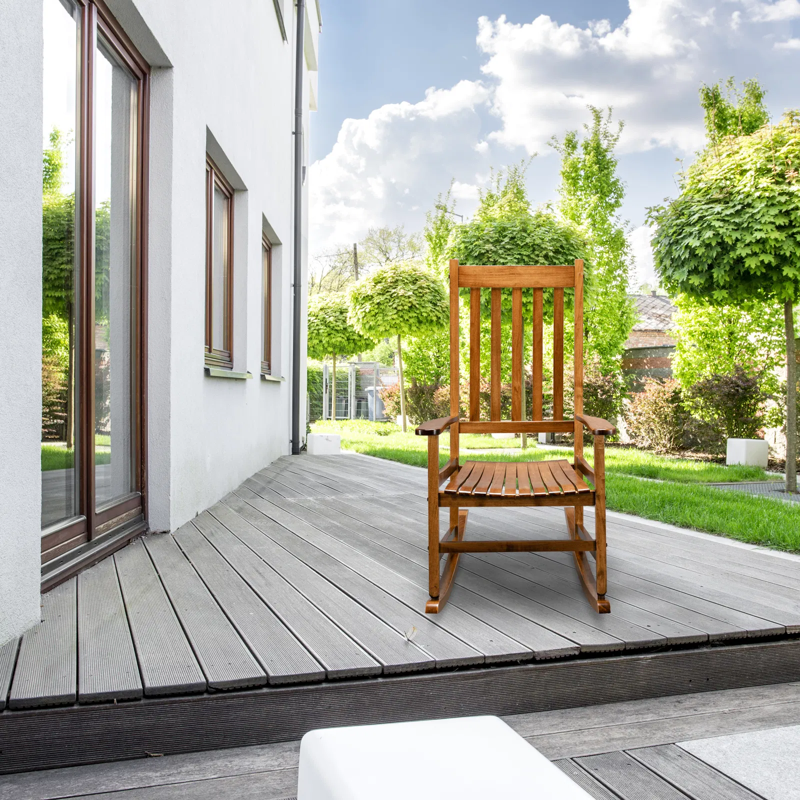 68.5*86*115CM Square Wooden Rocking Chair Original Color image 19