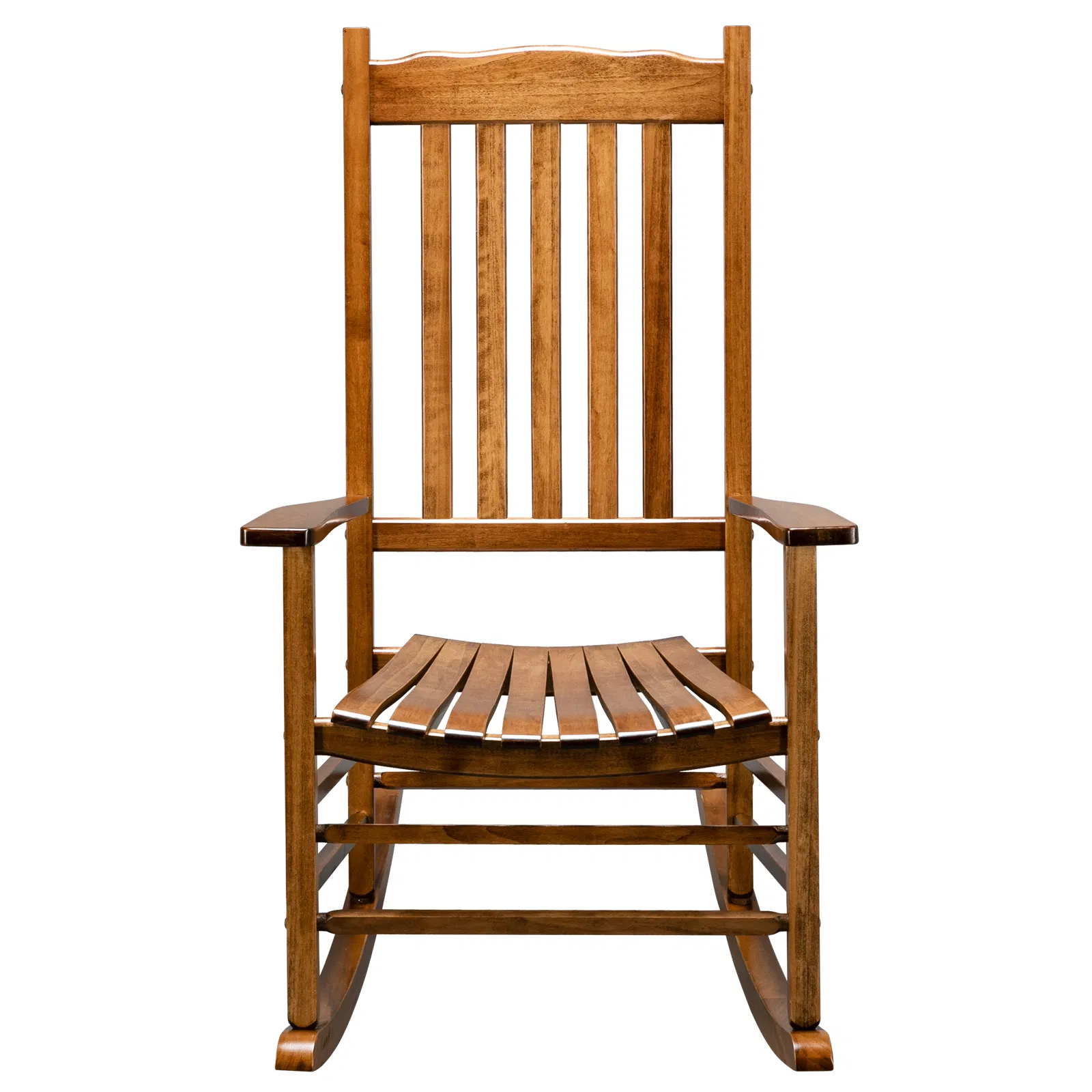 68.5*86*115CM Square Wooden Rocking Chair Wavy Backboard White image 2
