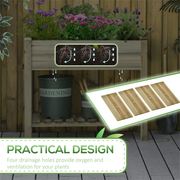 高架花园床/木制花盆 /木材种植箱(周末不发货)( Amazon Shipping)(WalMart禁售)-14
