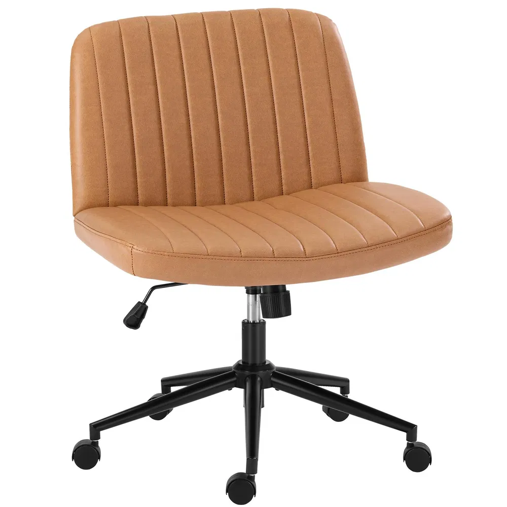 Office chair, backrest, armless office chair, adjustable swivel for comfortable home office, pink, Teddy wool fabric image 14