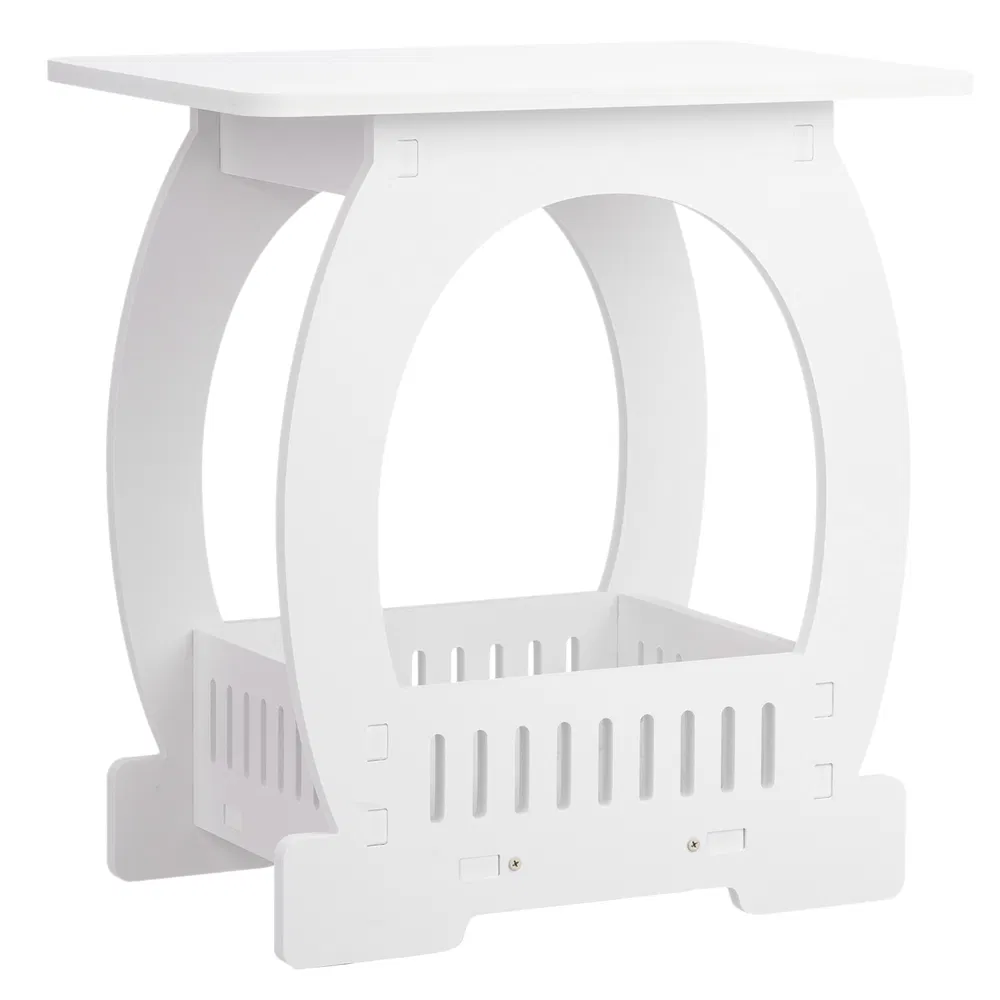 Side Table with Storage, Nightstand End Table for Small Spaces, Modern Arch Design Bedside Table for…