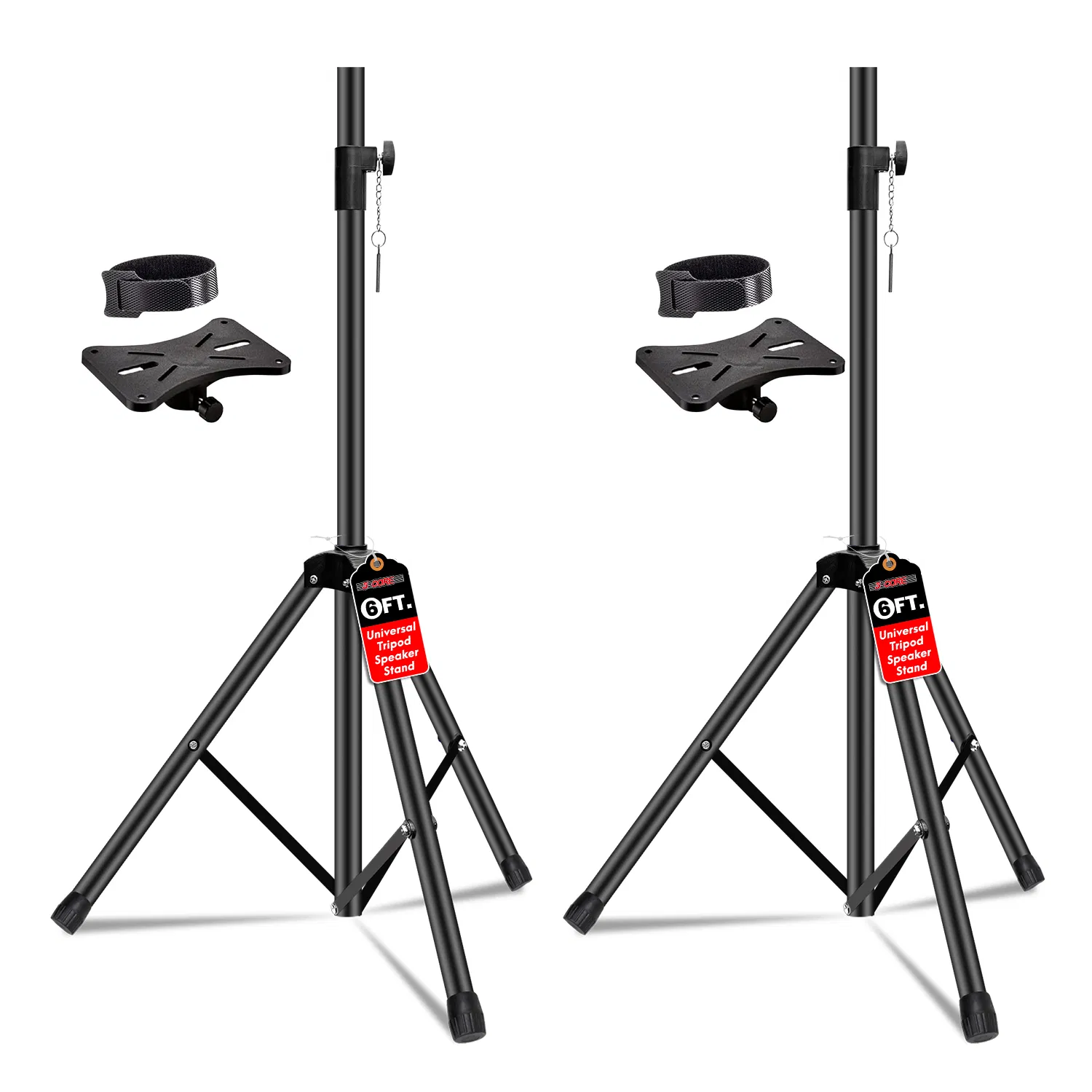 5 Core Speaker Stand 2Pcs Tripod Floor Tall Adjustable Up to 72 Inch DJ Studio Monitor Stands Pole Mount