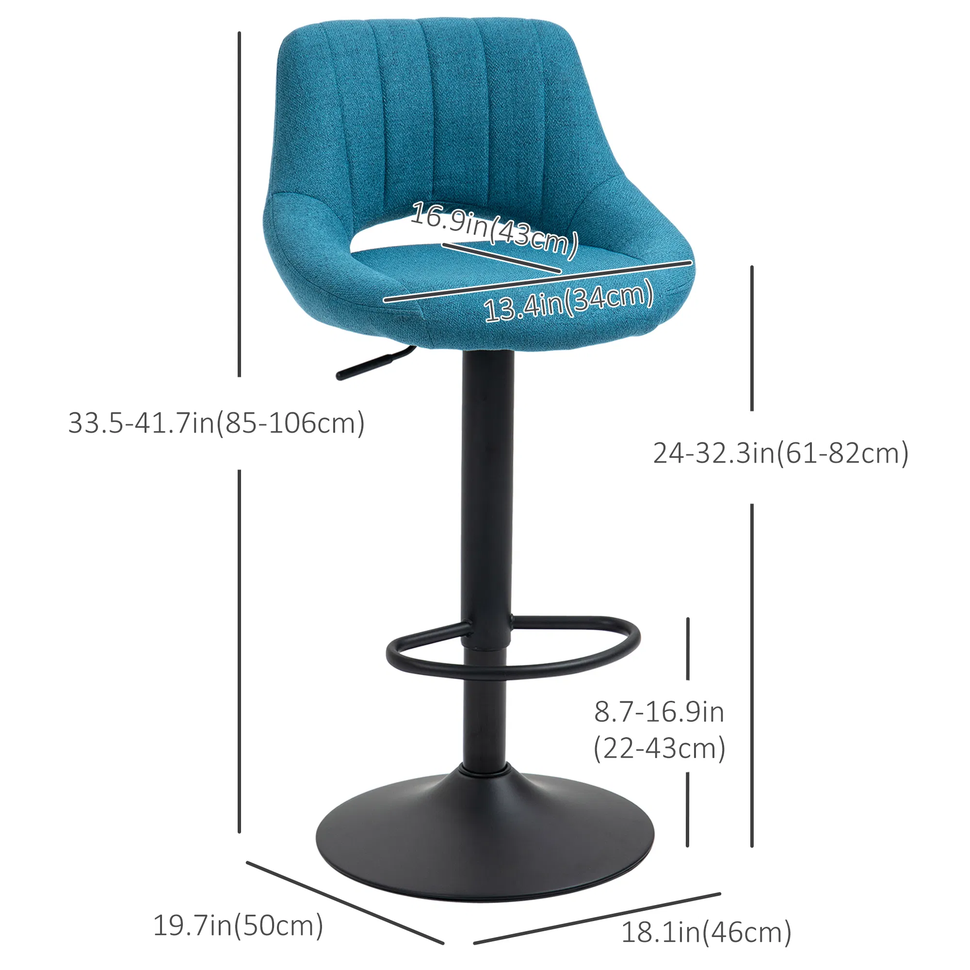 Swivel Bar Stools Set of 2, picture 2 of 5