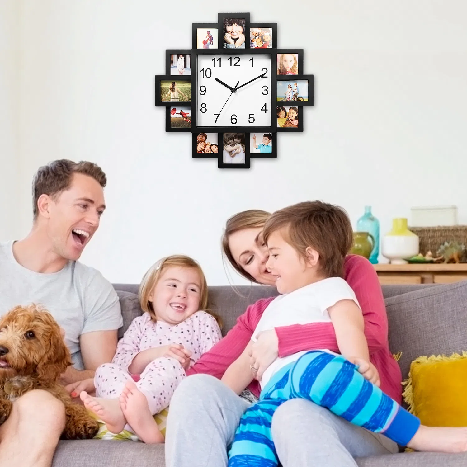 Photo Frame Collage Wall Clock, picture 2 of 3