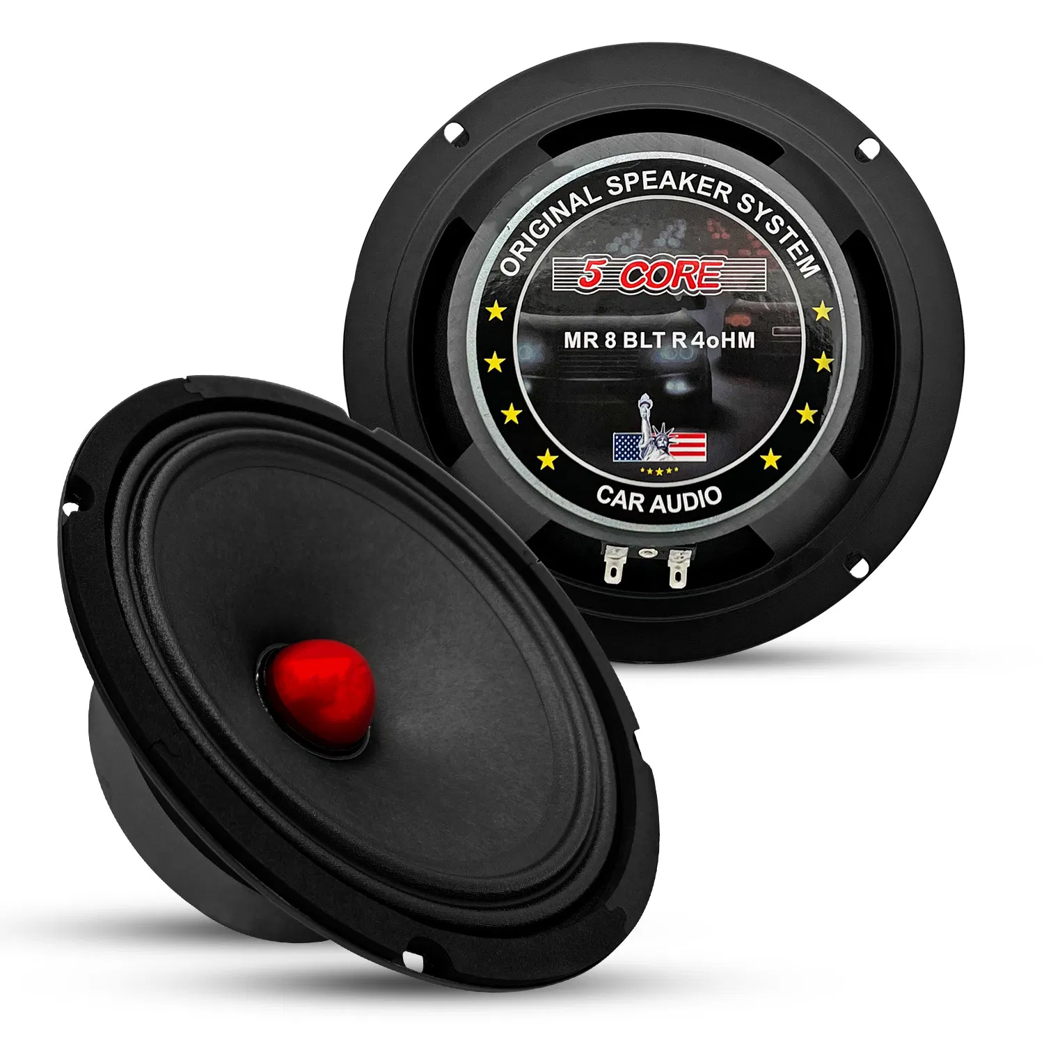 5Core 8 Inch Midrange Door Speaker 500W Subwoofer w Aluminum Bullet 4Ω/8Ω Sub Woofer