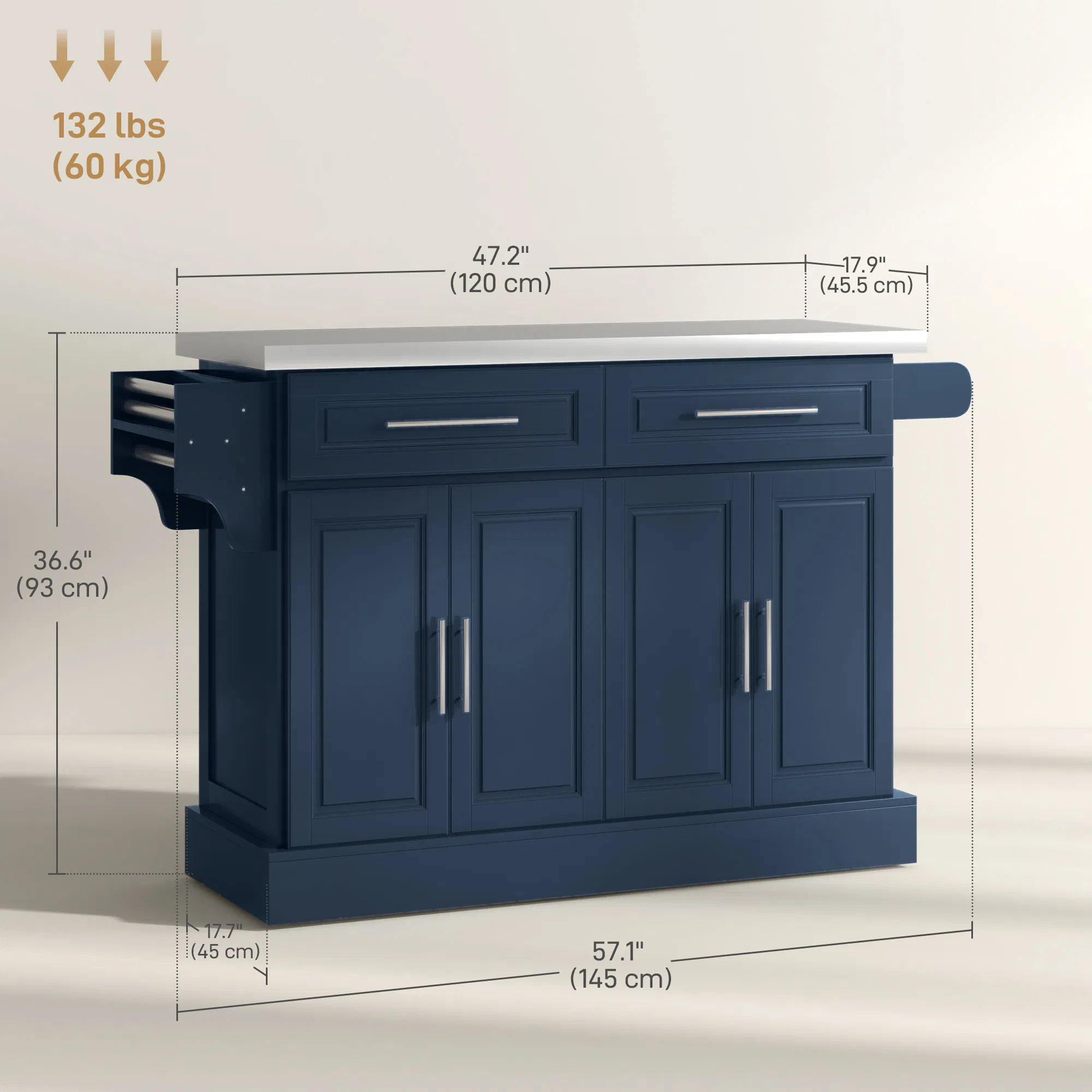 Rolling Kitchen Island, picture 3 of 5