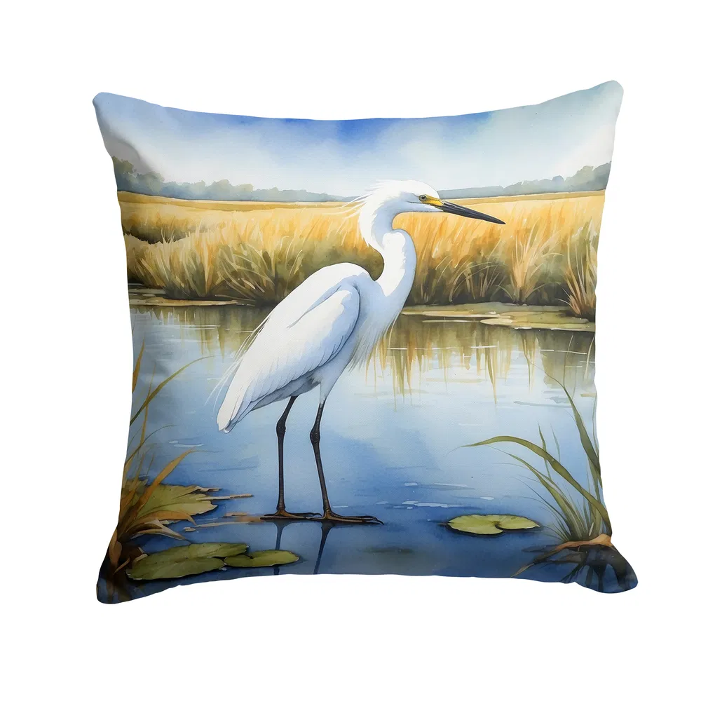 Snowy Egret Throw Pillow, picture 5 of 5