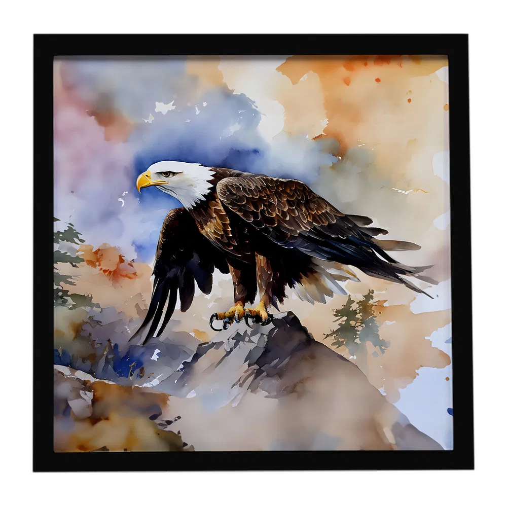 Eagle Framed Metal Print, 8x8, picture 3 of 3