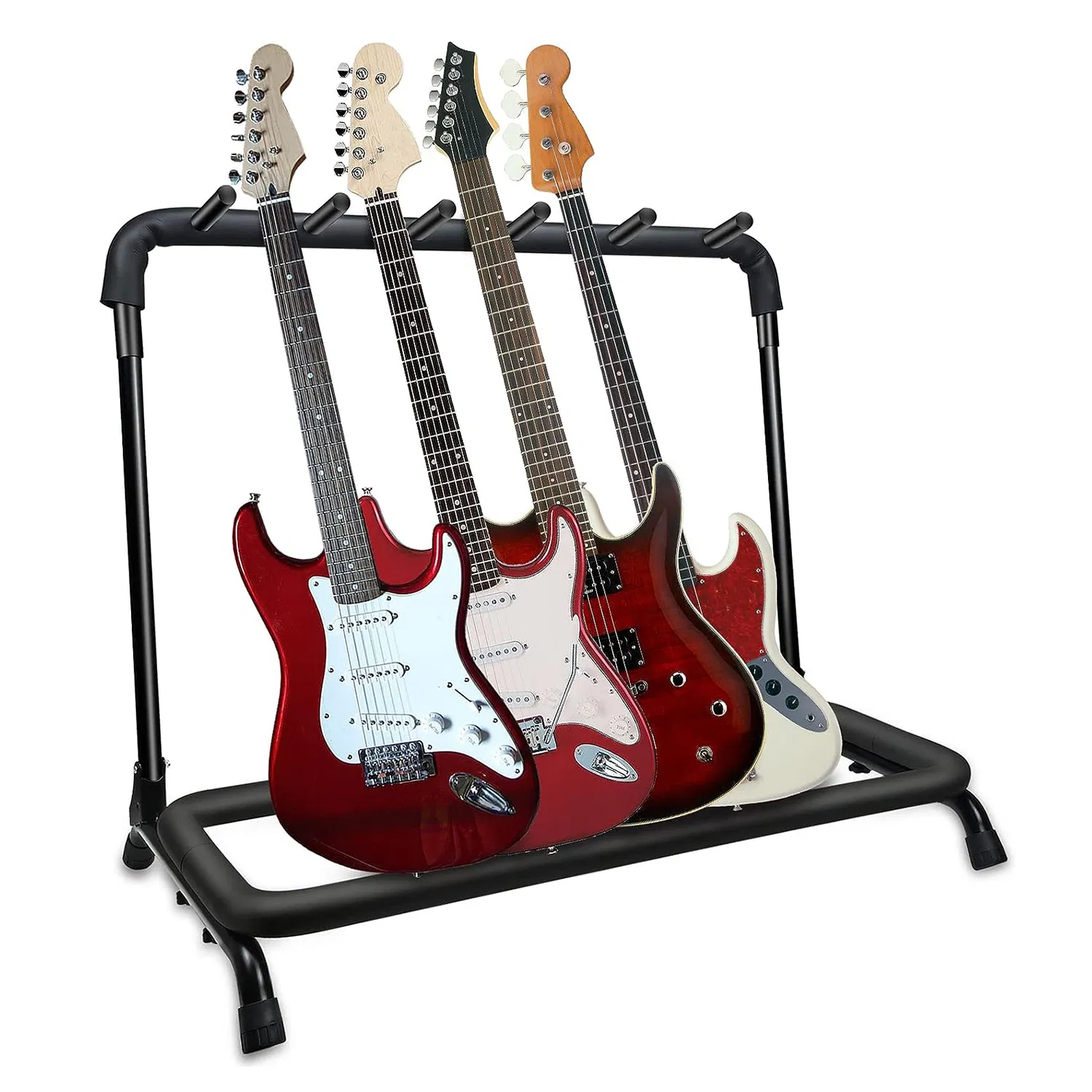 5 Core Guitar Rack 3 Slot Multi Guitar Stand Triple Display Floor Stand Safe Storage Foldable Portable for Electric Acoustic Flying V Guitars