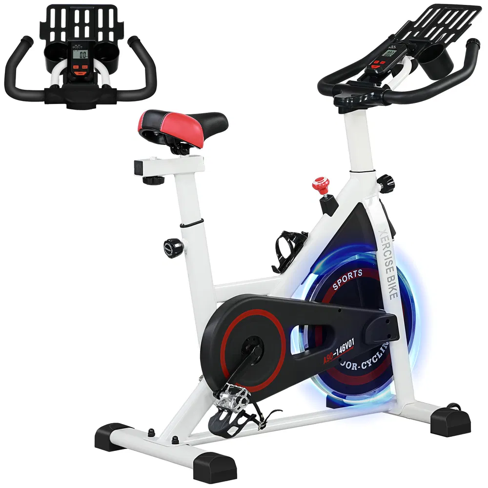 Adjustable Upright Stationary Exercise Bike w/ LCD Display