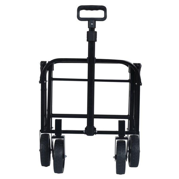 Expandable Dual-Layer Utility Wagon with 100% Extra Space - Grocery Cart for Camping, Shopping, Sports, Gardening, Fishing, Supports 225lbs, Brown -32