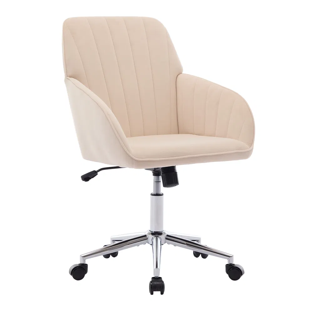 Ergonomic Office Chair with Memory Foam Cushion Corduroy Upholstered Desk Chair Adjustable Swivel Rolling…