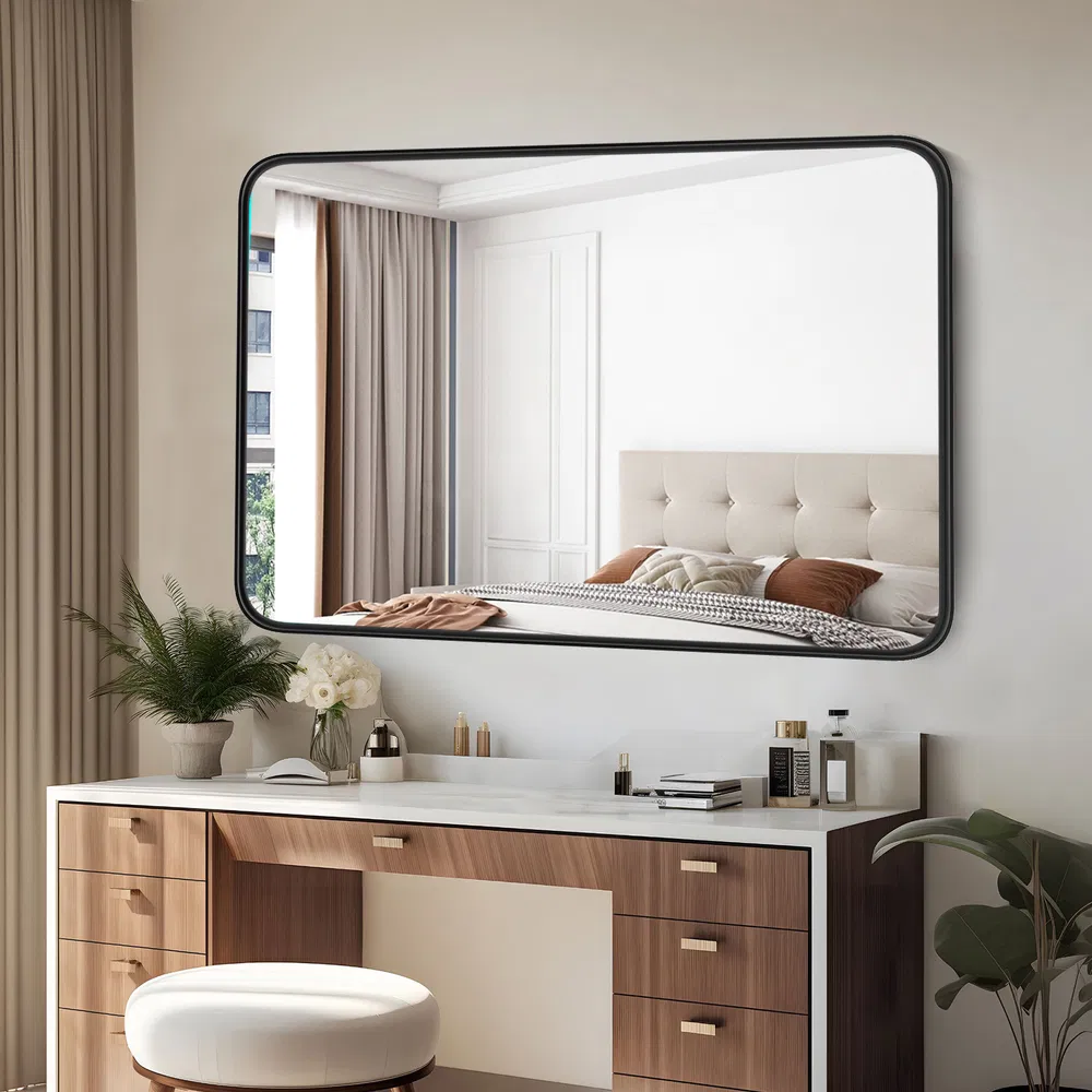 Rectangular Vanity Mirror, Metal Frame, picture 2 of 3
