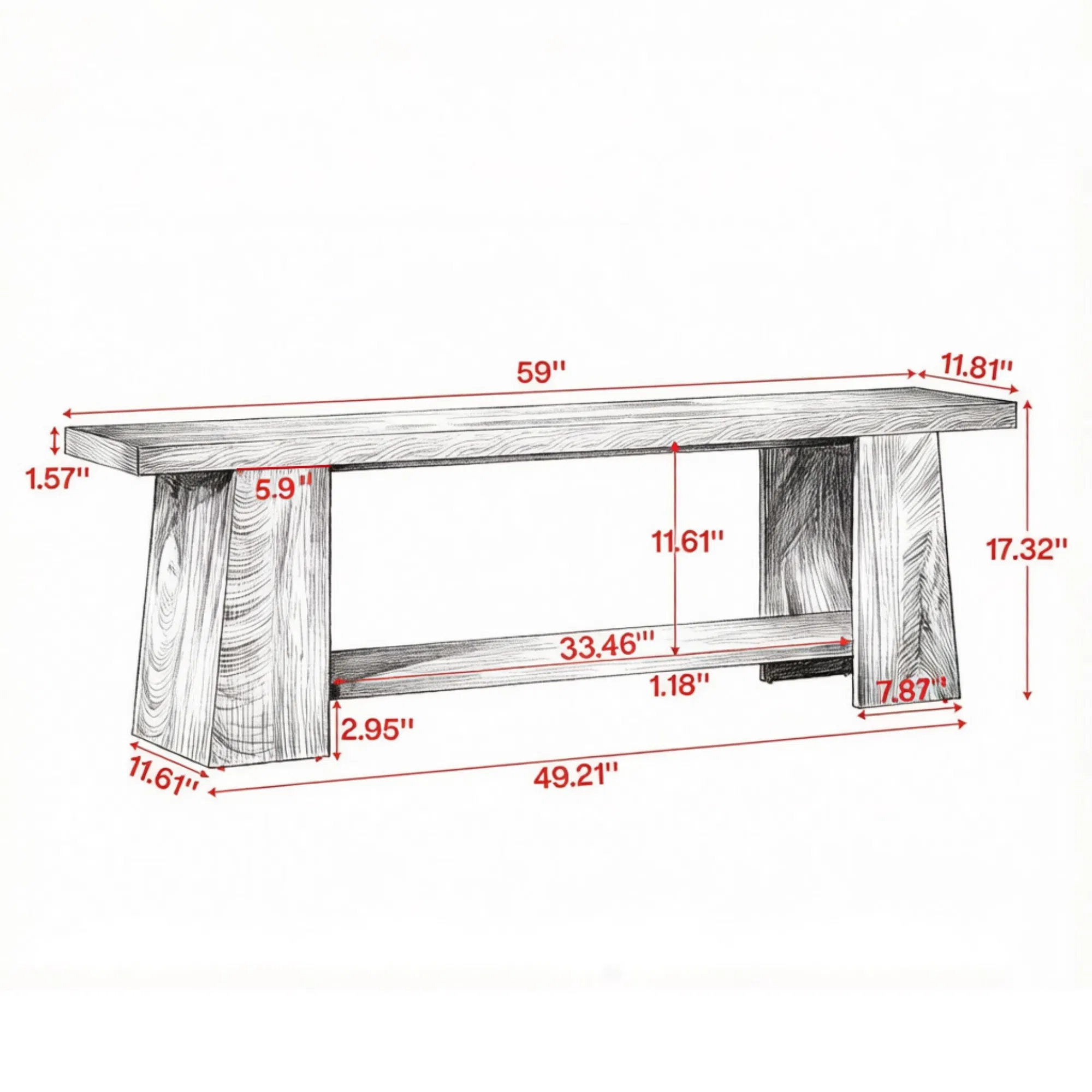 Farmhouse Style Storage Bench, picture 4 of 5
