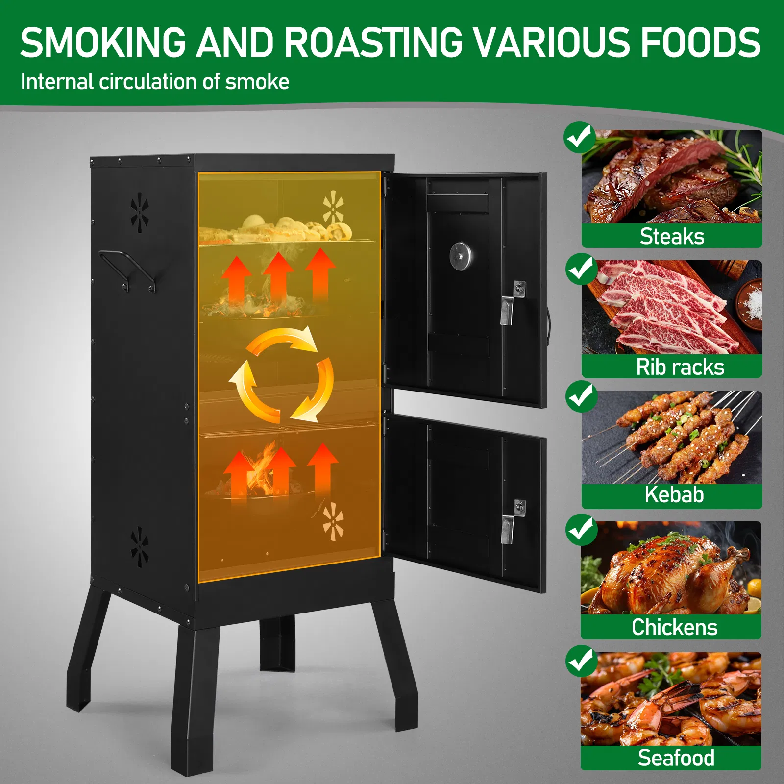 Outdoor Smoker with Double Doors β photo 5