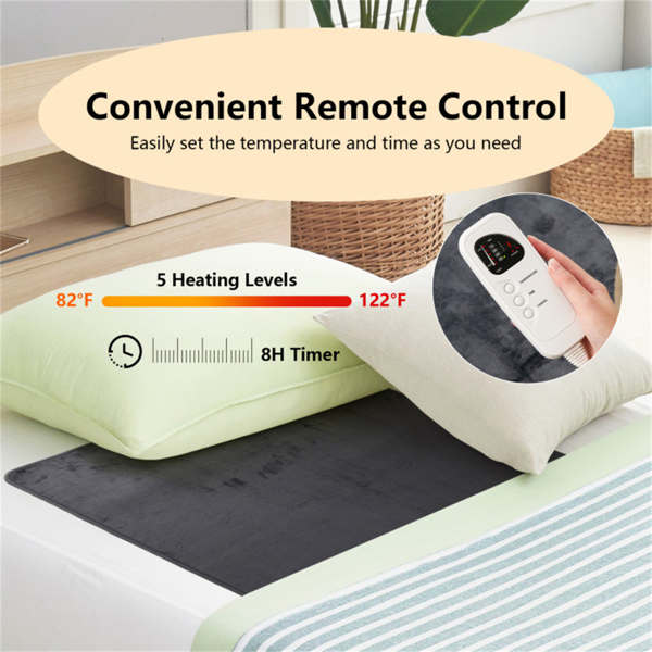 Electric Mattress Pad with 5 Heat Settings, 8-Hour Auto Shut Off, Machine Washable Flannel Heated Bed Mat (71