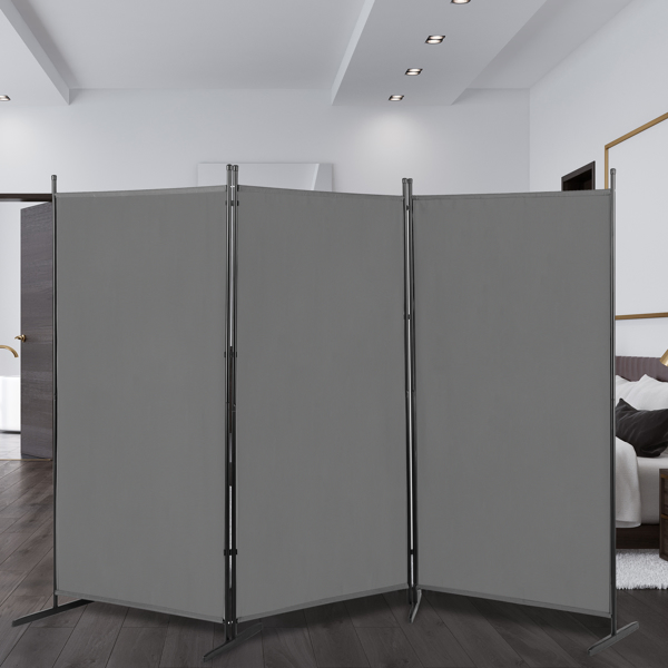  6FT 灰色 三折 160g涤纶布 塑料脚 碳素钢边框 可折叠 屏风-22