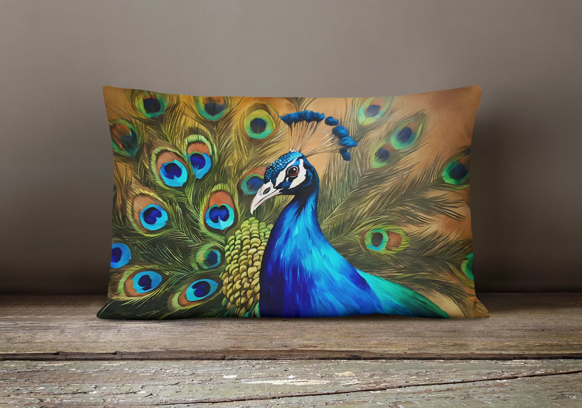 Peacock Throw Pillow, picture 4 of 5