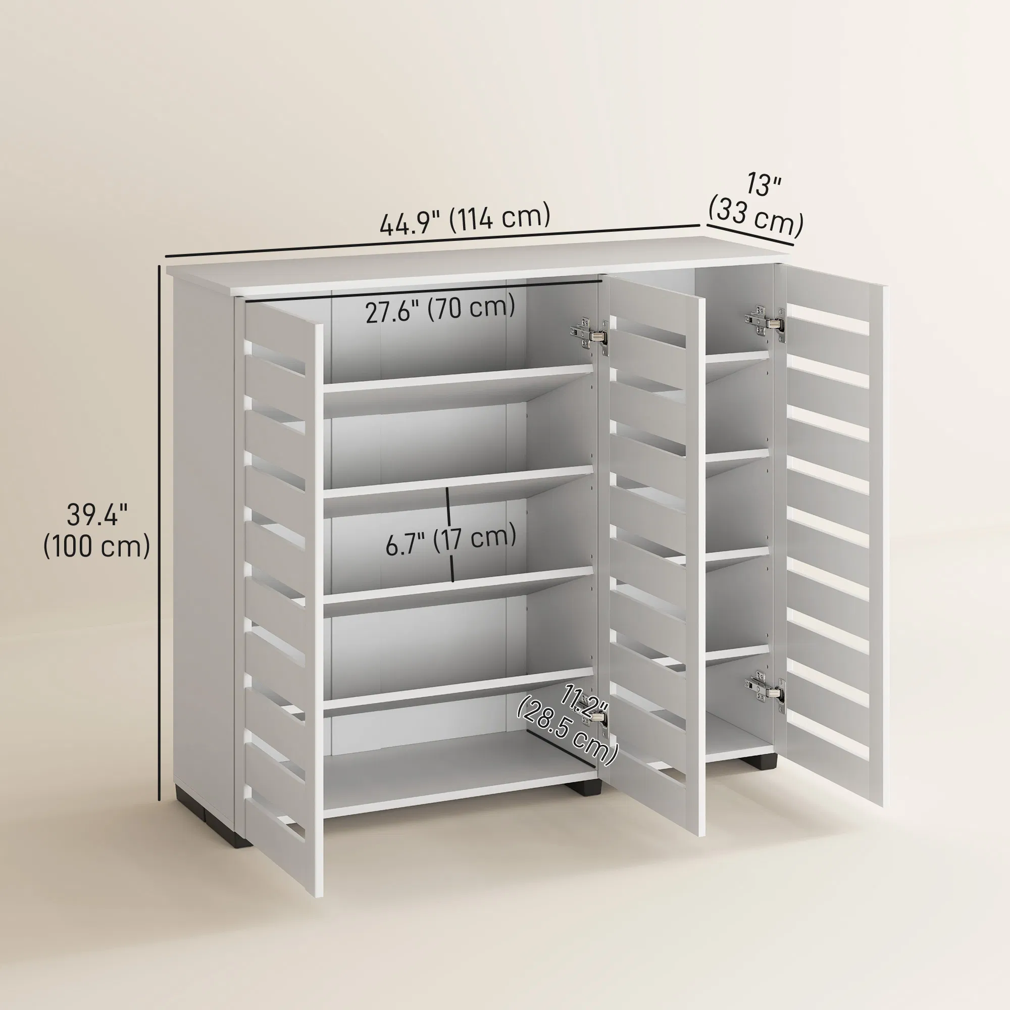 Shoe Cabinet with Slatted Doors, picture 3 of 5