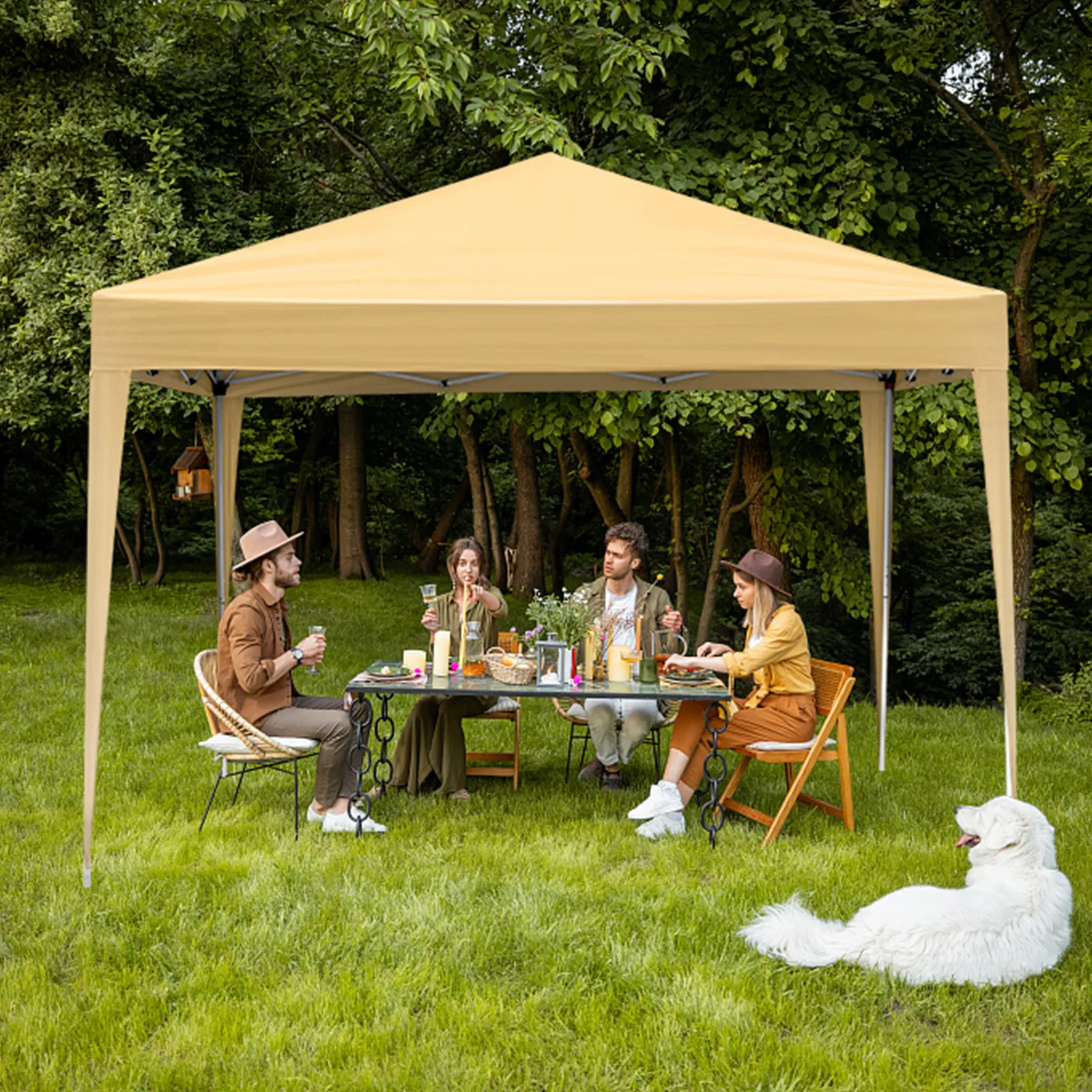 3 x 3m Two Doors & Two Windows Practical Waterproof Right-Angle Folding Tent Khaki image 10