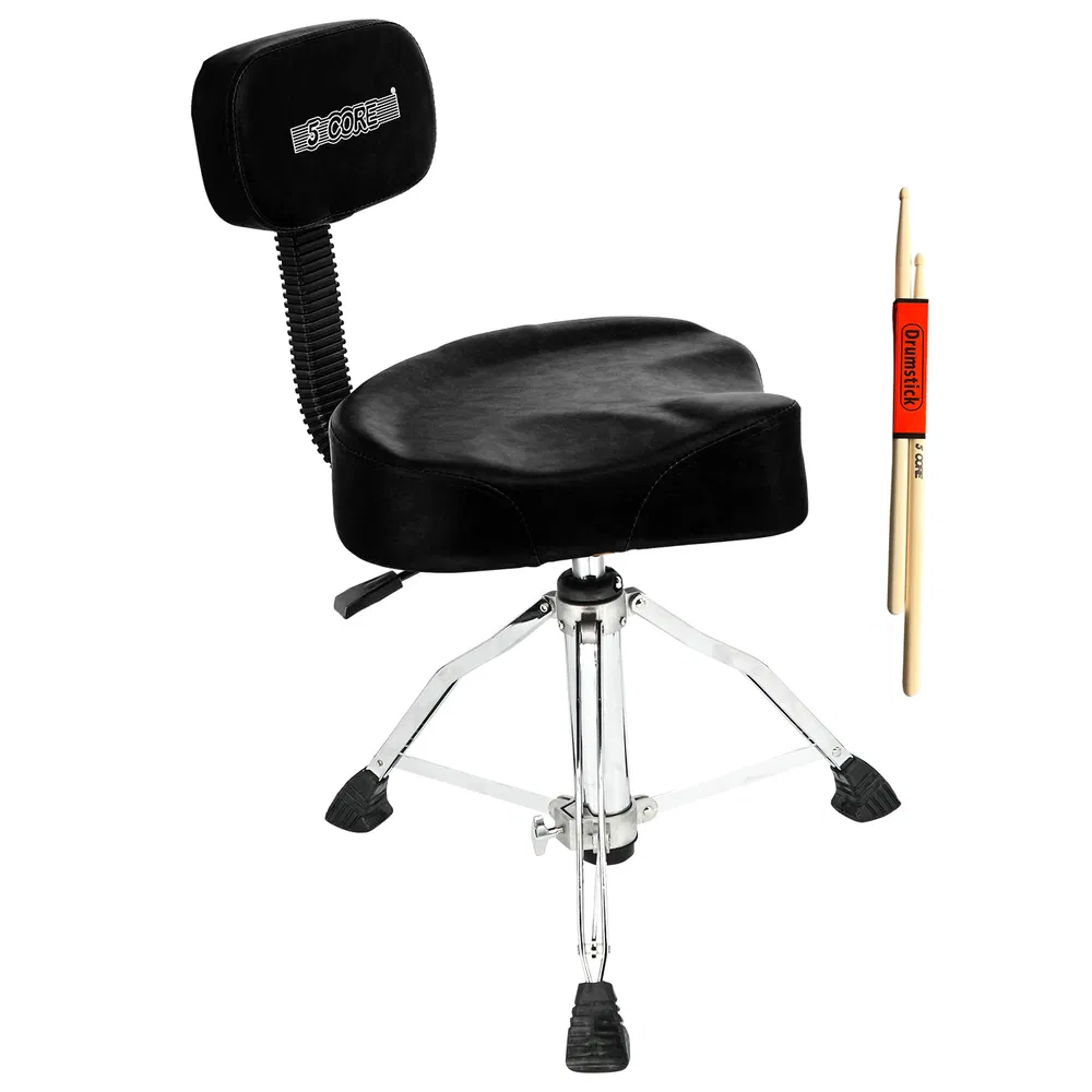 5Core Drum Throne 4" Cushion Padded Stool w Backrest Airlift Height Adjustable Chair w 441Lb Capcity image 19