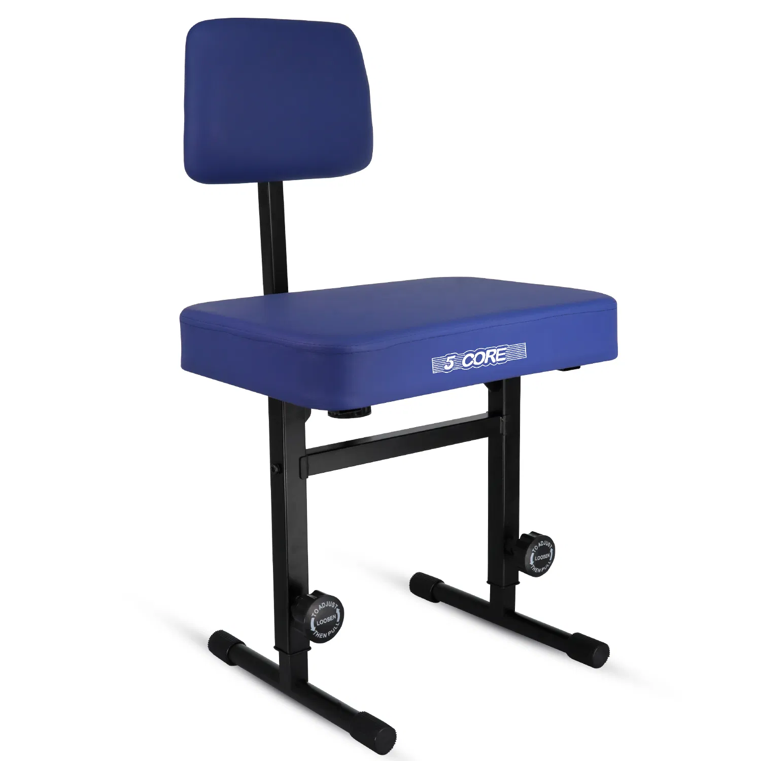 5 Core Piano Bench 3" Padded Cushioned Stool w Backrest Heavy Duty Musician Chair Height Adjustable
