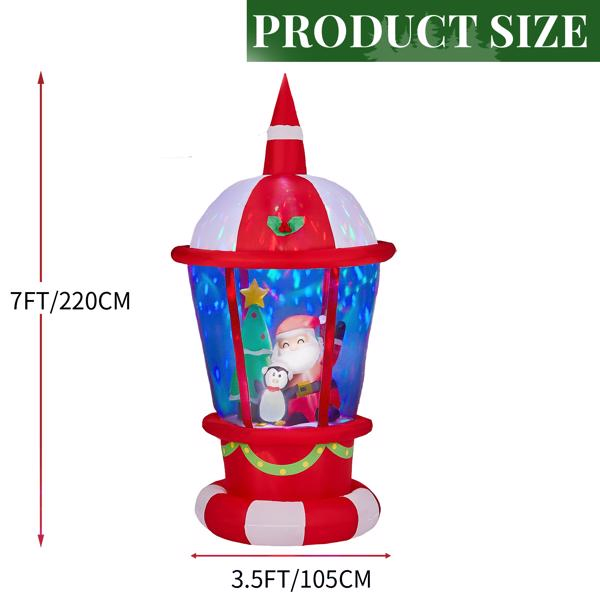 7.3FT Lighted Christmas Inflatable Decoration, Inflatable Lighthouse with Santa and Penguin, Funny Blow… image 16