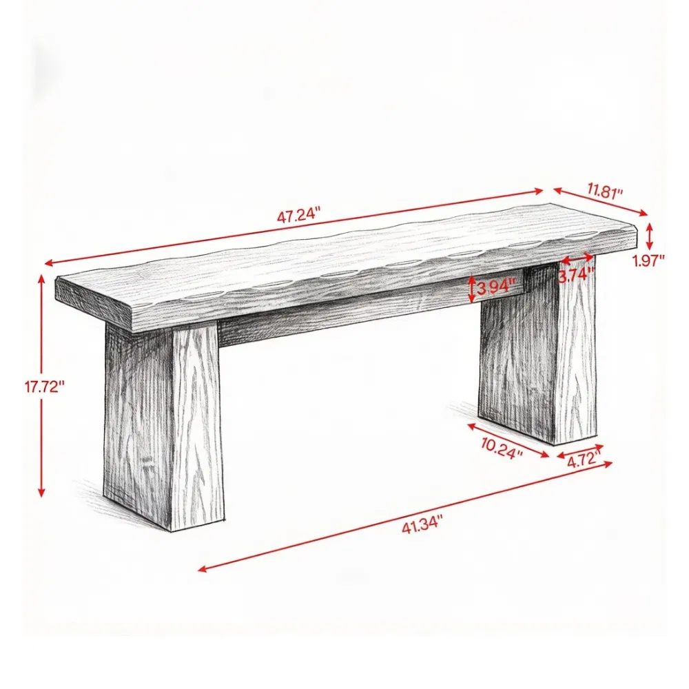 Wooden Entryway Bench, picture 4 of 5