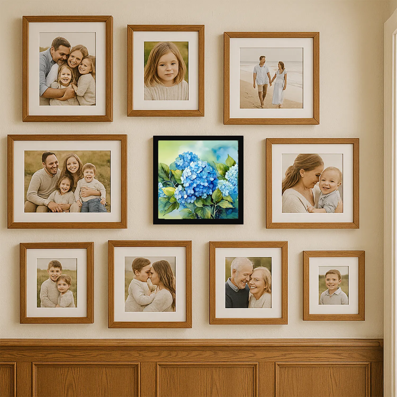 Framed Metal Hydrangea Wall Art
