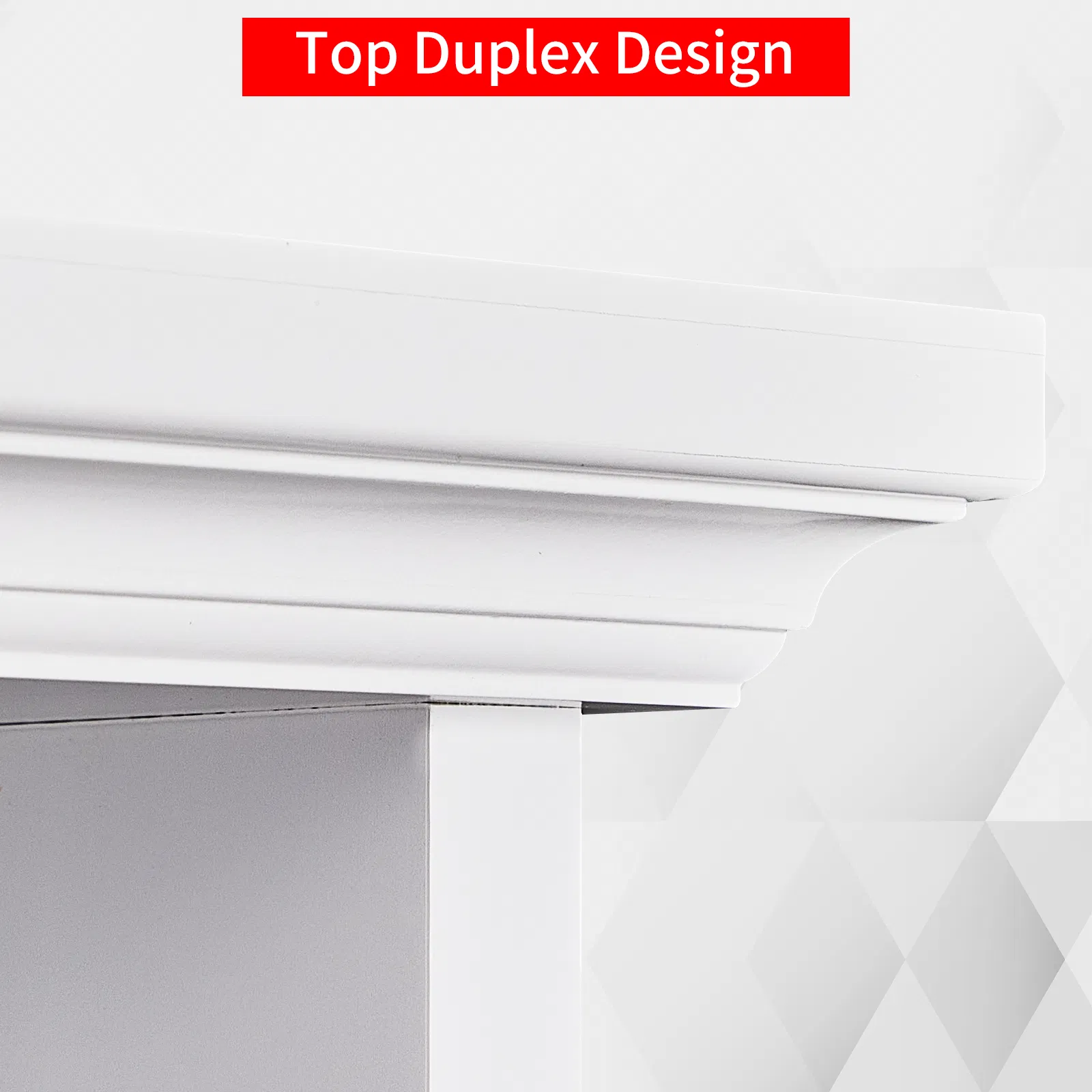 5-Tier Duplex Bookcase MDF Painted Item Display Rack 20*12.99*70.87in White Cabinet with Black Inner Back… image 7