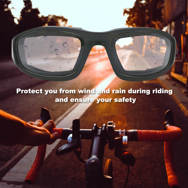 3 pairs  Motorcycle Sports Biker Riding Glasses Wind Resistant Eye Protection Women Men Sports Goggles Cycling Glasses Sunglasses Gray/Clear/Yellow-17