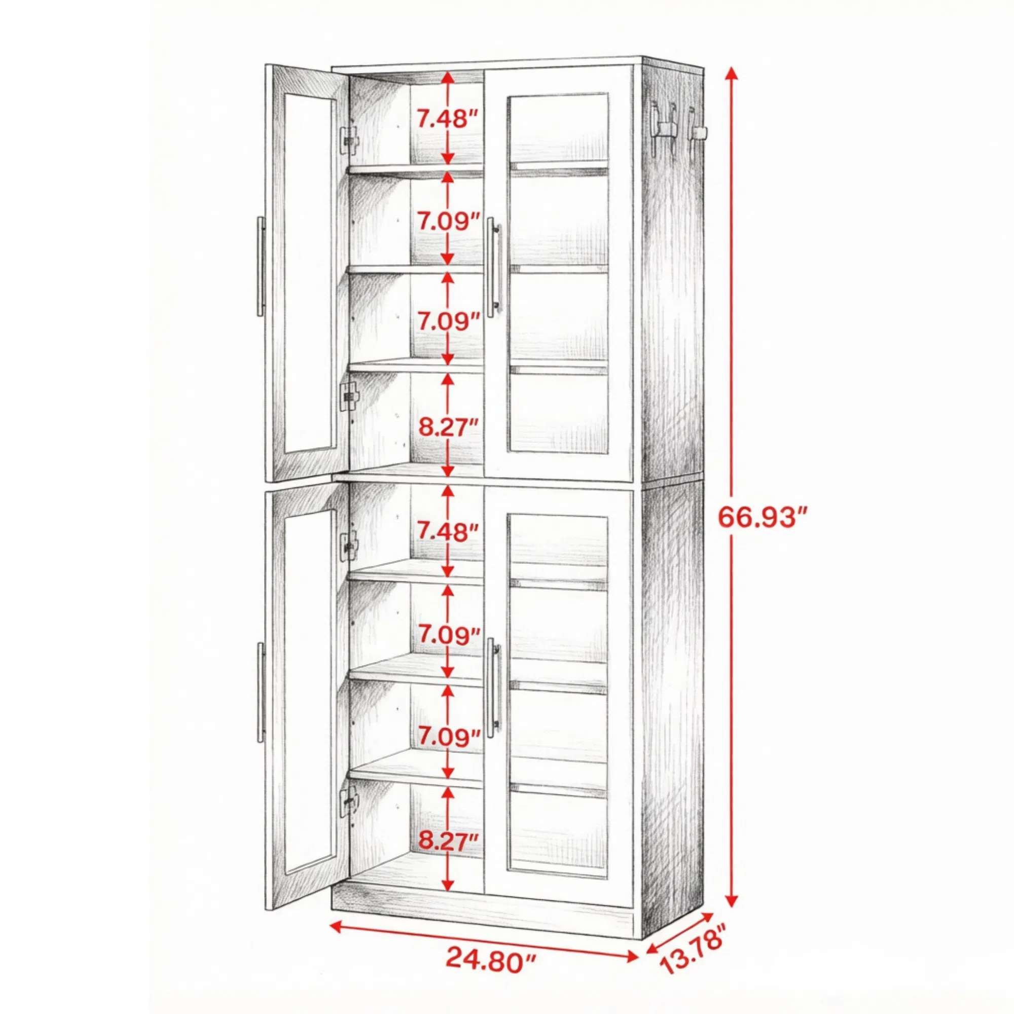 Tall Shoe Cabinet with Acrylic Doors, picture 4 of 5