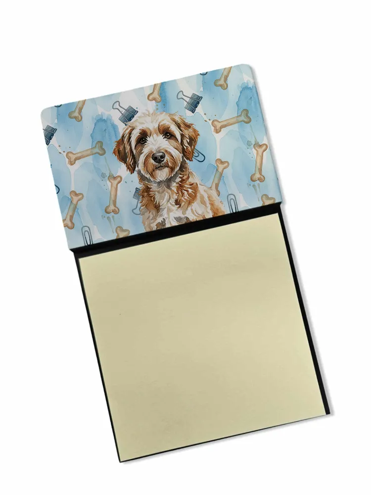 Lagotto Romagnolo Coworker Watercolor Sticky Note Holder Refillable Dispenser Desk Accessory 3x3 Pad Gift · Default