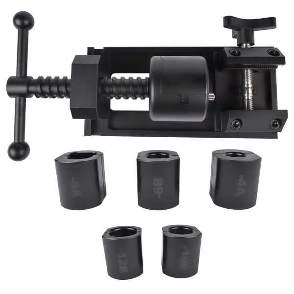 油管接头安装工具 Aluminum Fuel Line Fittings Installation Tool Fuel Hose Repair Tool Kit Black Fit from -4 to -16 Hose End Socket Nuts-18