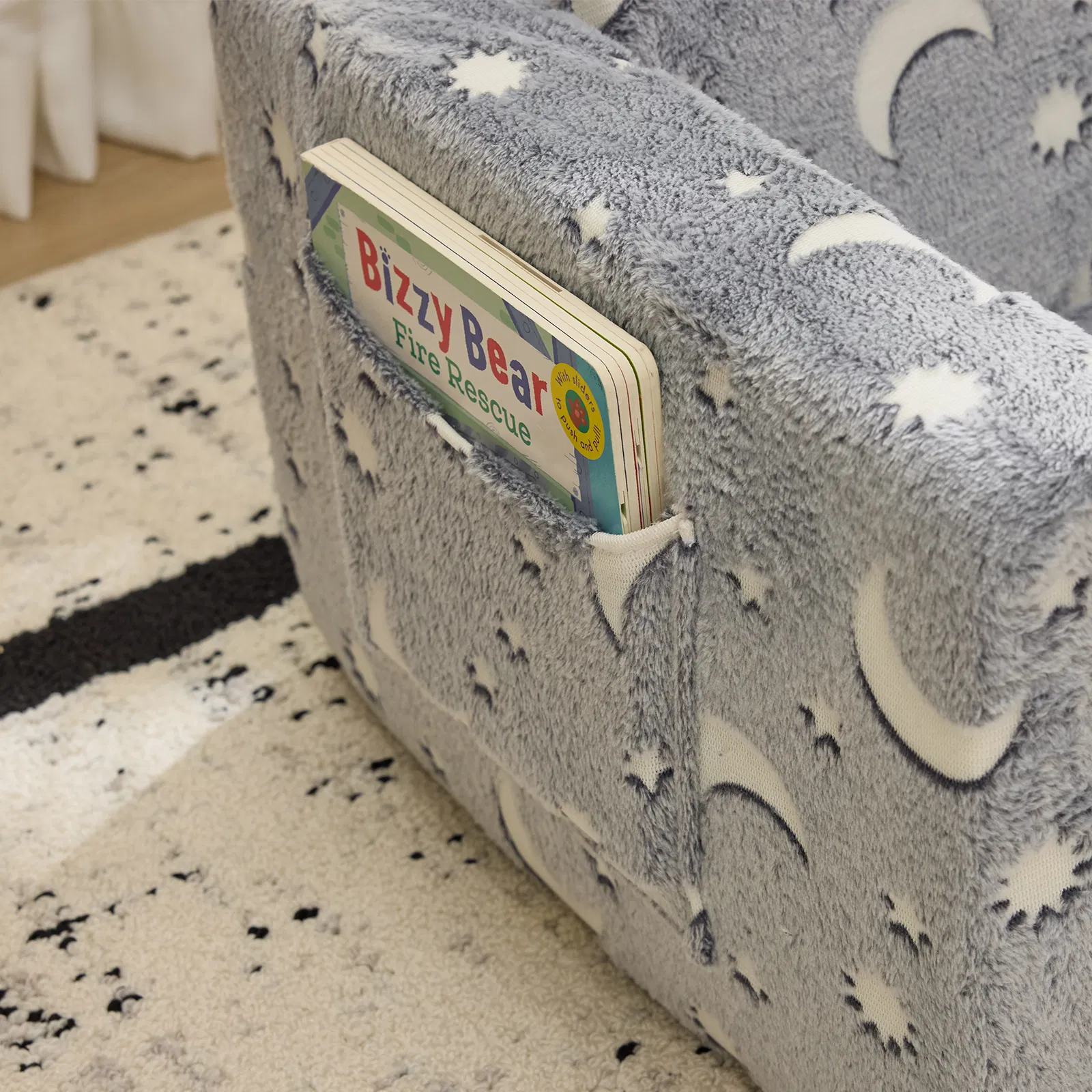 Glow-in-the-Dark Kids Foldable Sofa Bed, picture 2 of 4
