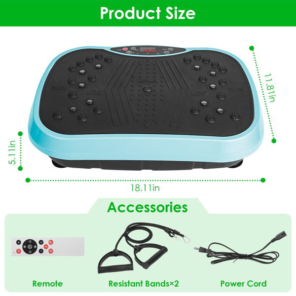 Vibration Exercise Machine With Resistant Bands Remote Control Whole Body Vibration Platform Workout Equipment Home Fitness Training Equipment For Weight Loss Fat Burner-21