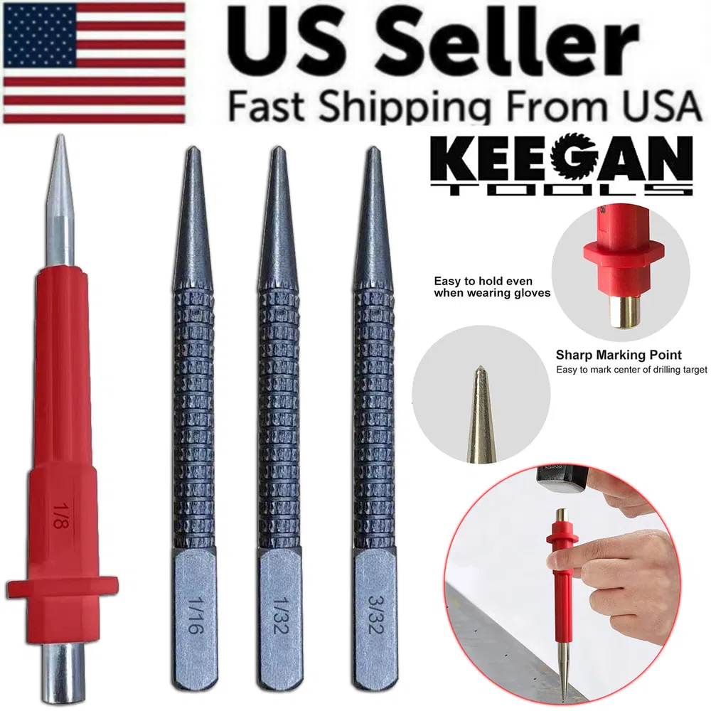 Conjunto de 4 piezas para ajustar uñas y perforar metal y madera