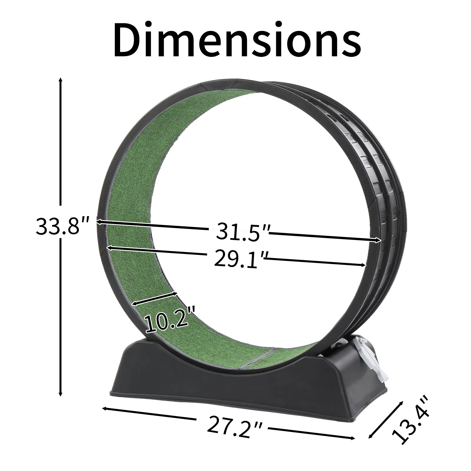 80*34*86CM Black PP track connector assembly, round shape with green carpet + 1 cat teaser stick, 15kg… image 4